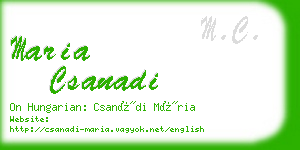 maria csanadi business card